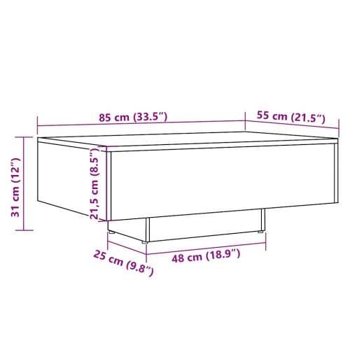 Stolić kavu boja artisian hrast 85x55x31 cm konstruirano drvo - hrast artisan 85 x 55 x 31 cm 1 Cijena