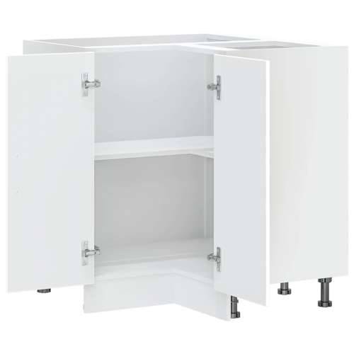 Kuhinjski kutni donji ormarić Porto bijeli konstruirano drvo - Bijela 75.5 x 75.5 x 81.5 cm 1 1x corner bottom cabinet (2 doors) Cijena