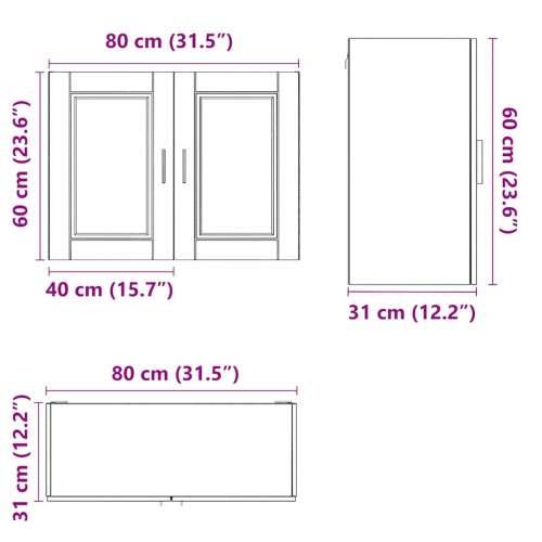 Kuhinjski zidni ormarić Porto boja hrasta konstruirano drvo - Sivi hrast sonoma 1 1 x zidni ormarić (2 vrata) 80 cm Cijena
