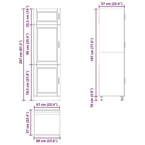 Kuhinjski ormarić Porto crni konstruirano drvo - Crna 1 1 x ormar 60 cm Cijena