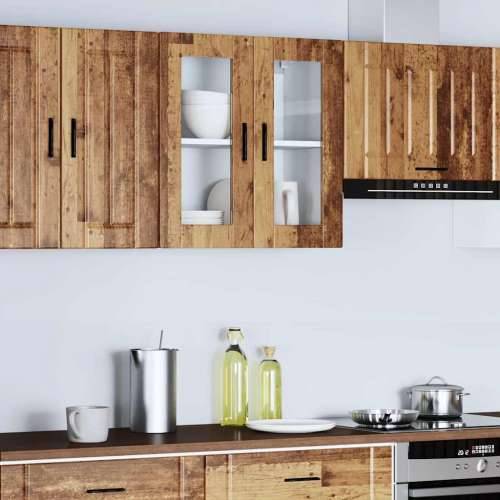 Kuhinjski zidni ormarić sa staklenim vratima Porto boja drva - Staro drvo 60 x 31 x 60 cm 1 1x wall glass cabinet (2 doors) Cijena