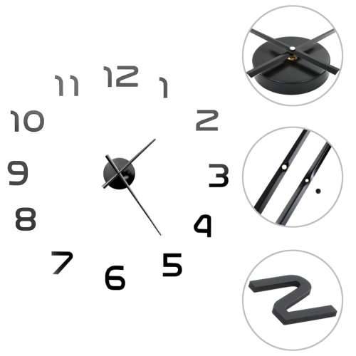 3D zidni sat moderni dizajn 100 cm XXL crni Cijena