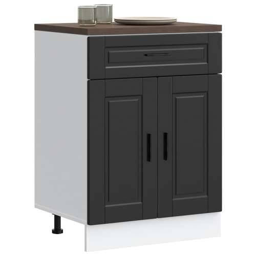 Donji kuhinjski ormarić Porto crni konstruirano drvo - Crna 1 1 x donji ormarić (2 vrata i 1 ladica) 60 cm Cijena