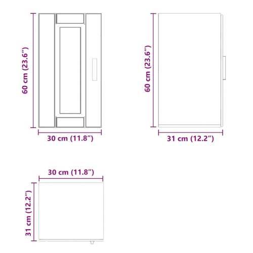 Kuhinjski zidni ormarić Porto bijeli konstruirano drvo - Bijela 1 1 x zidni ormarić (1 vrata) 30 cm Cijena