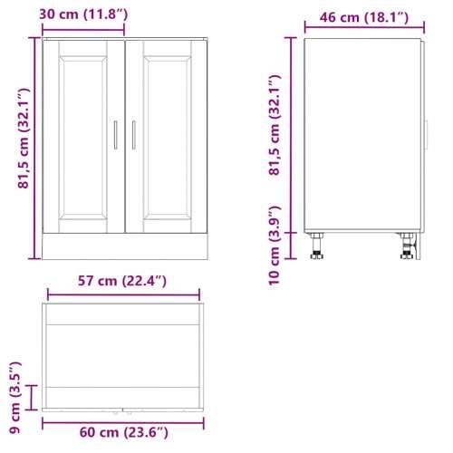 Donji kuhinjski ormarić Porto boja drva konstruirano drvo - Staro drvo 1 1 x donji ormarić (2 vrata) 60 cm Cijena