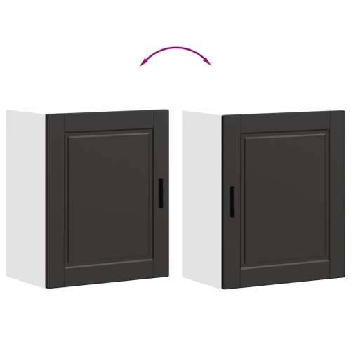 Kuhinjski zidni ormarići 2 kom Porto crni konstruirano drvo - Crna 50 x 31 x 60 cm 1 1x wall cabinet (1 door) Cijena