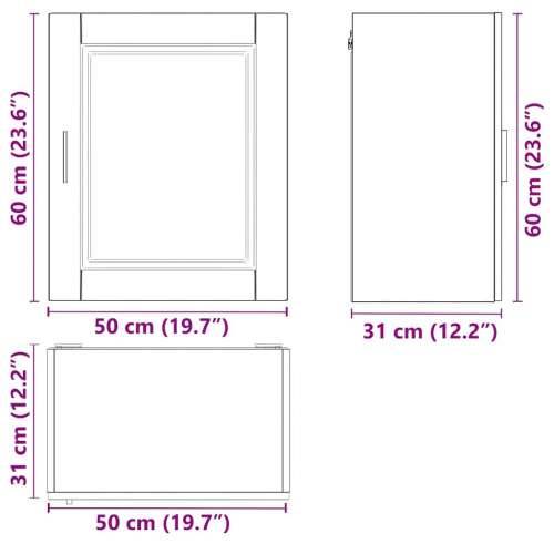 Kuhinjski zidni ormarić Porto boja drva konstruirano drvo - Staro drvo 1 1 x zidni ormarić (1 vrata) 50 cm Cijena