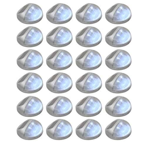 Vrtne solarne zidne svjetiljke LED 24 kom okrugle srebrne Cijena