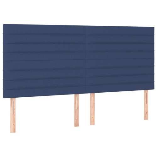 Krevet s oprugama i madracem plavi 160x200 cm od tkanine - Plava 160 x 200 cm vodoravne pruge Cijena