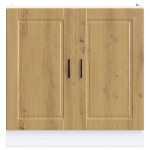 Donji ormarić za sudoper Porto boja hrasta 80x46x81,5 cm drveni - hrast artisan 80 x 46 x 81.5 cm 1 1x bottom cabinet (2 doors) Cijena