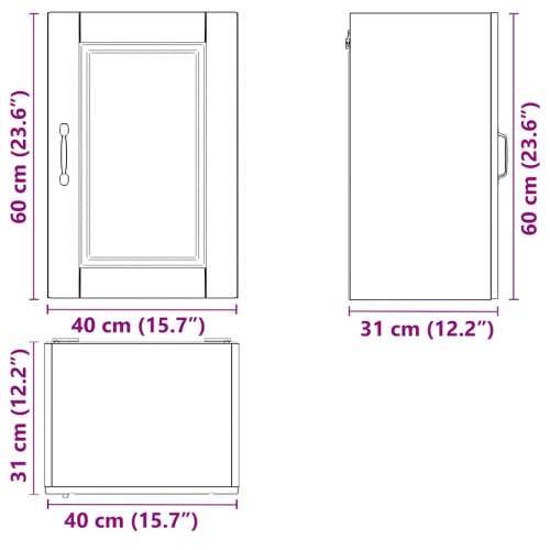Kuhinjski zidni ormarići 2 kom Porto crni konstruirano drvo - Crna 1 1 x zidni ormarić (1 vrata) 40 cm Cijena