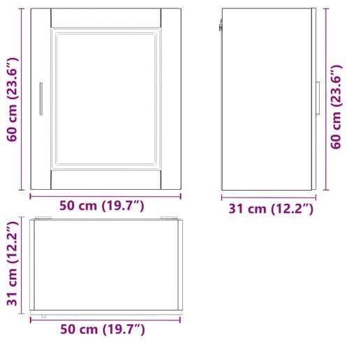 Kuhinjski zidni ormarić Porto bijeli konstruirano drvo - Bijela 1 1 x zidni ormarić (1 vrata) 50 cm Cijena