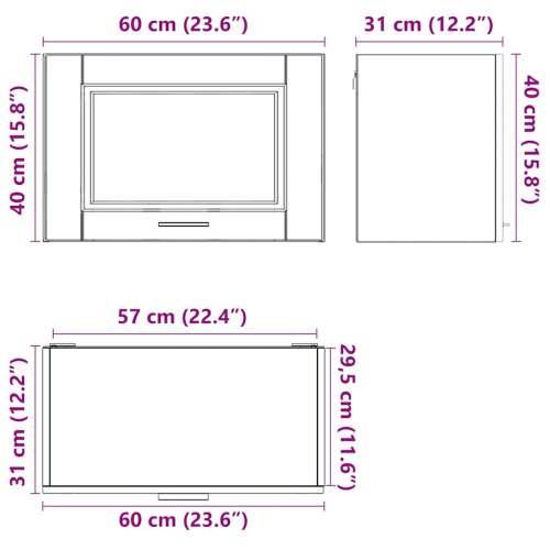 Kuhinjski zidni ormarić Porto bijeli konstruirano drvo - Bijela 1 1 x zidni ormarić (1 krilna vrata) 60 cm Cijena