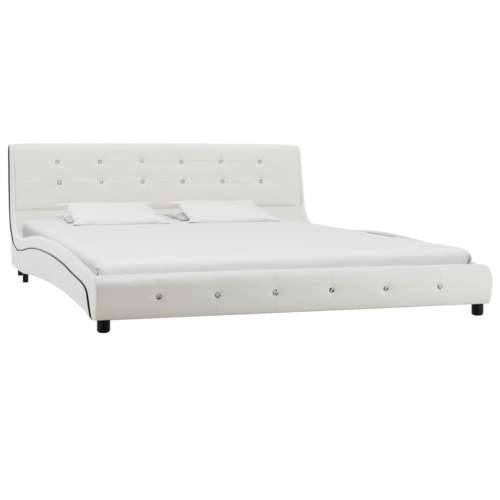 Krevet od umjetne kože s memorijskim madracem bijeli 160x200 cm Cijena