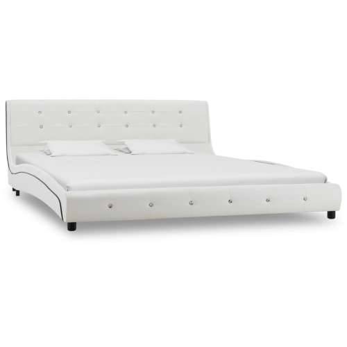 Krevet od umjetne kože s memorijskim madracem bijeli 160x200 cm Cijena