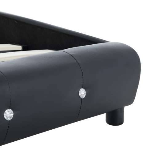 Krevet od umjetne kože s memorijskim madracem crni 140 x 200 cm Cijena