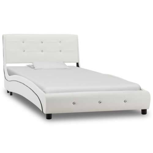 Krevet od umjetne kože s madracem bijeli 90 x 200 cm Cijena