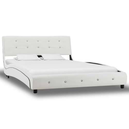 Krevet od umjetne kože s madracem bijeli 120 x 200 cm Cijena