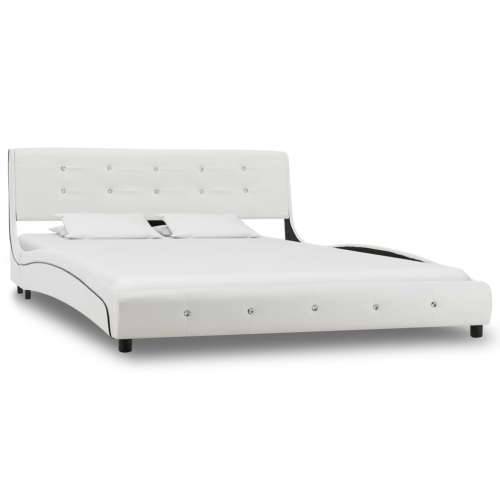 Krevet od umjetne kože s madracem bijeli 140 x 200 cm Cijena