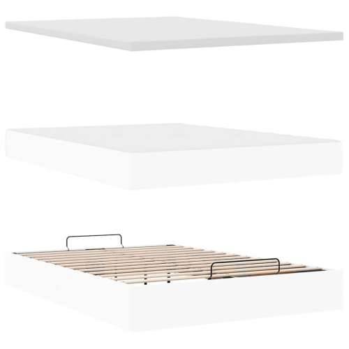 Otomanski okvir kreveta s madraca bijela 140x200cm umjetna koža - Bijela 140 x 200 cm Cijena