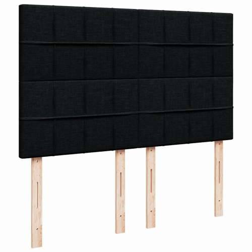 Otomanski krevet s madracem crni 140x200 cm tkanine - Crna 140 x 200 cm Blok s kvadratima Cijena