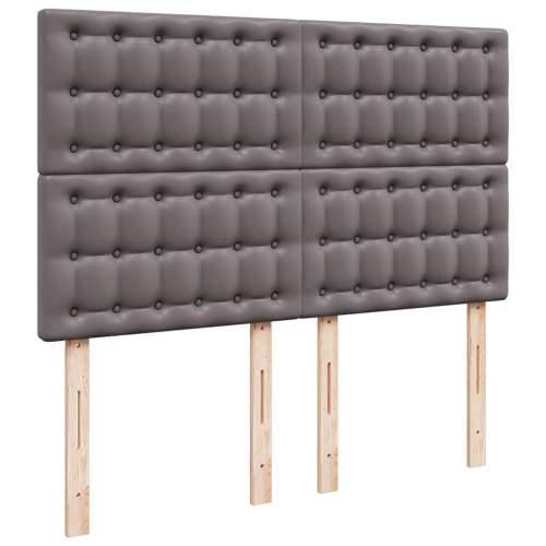 Otomanski okvir kreveta s madracem sivi 140x200cm umjetna koža - Siva 140 x 200 cm Cijena