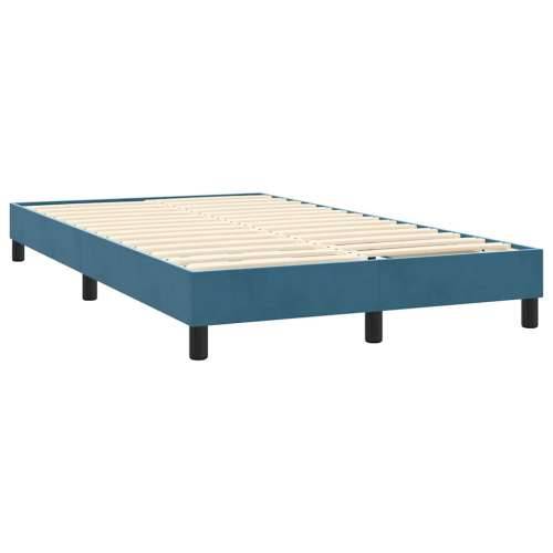 Krevet s oprugama i madracem tamnoplavi 120x210 cm baršunasti - Tamno plava 120 x 210 cm Gladak dizajn Cijena