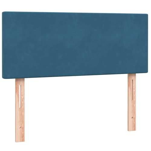 Krevet s oprugama i madracem tamnoplavi 120x210 cm baršunasti - Tamno plava 120 x 210 cm Gladak dizajn Cijena
