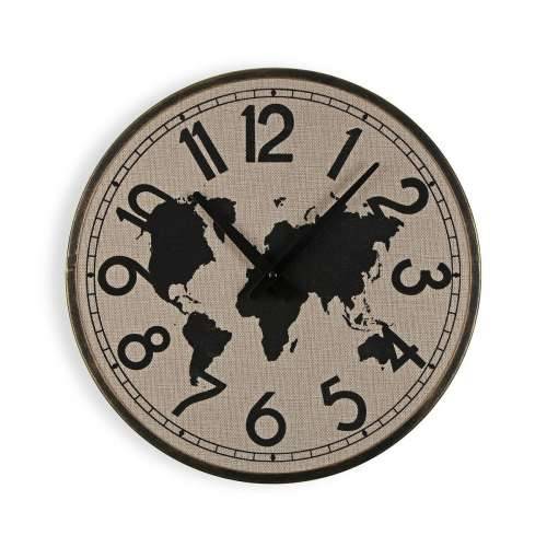 Zidni sat Versa Metal Karta Svijeta 4 x 40 x 40 cm Cijena