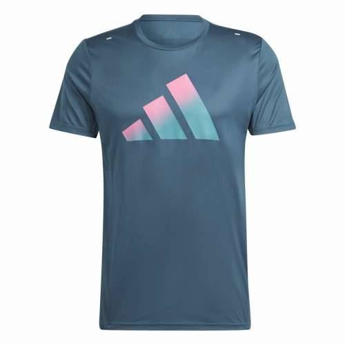 Košulja Adidas Run Icons 3 Bar Plava Cijena