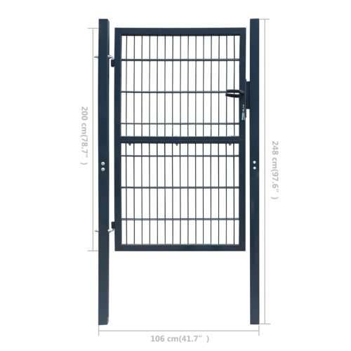 Vrata za ogradu od čelika 106 x 248 cm antracit Cijena