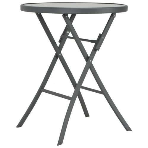 Sklopivi bistro stol sivi 60 x 70 cm od stakla i čelika Cijena