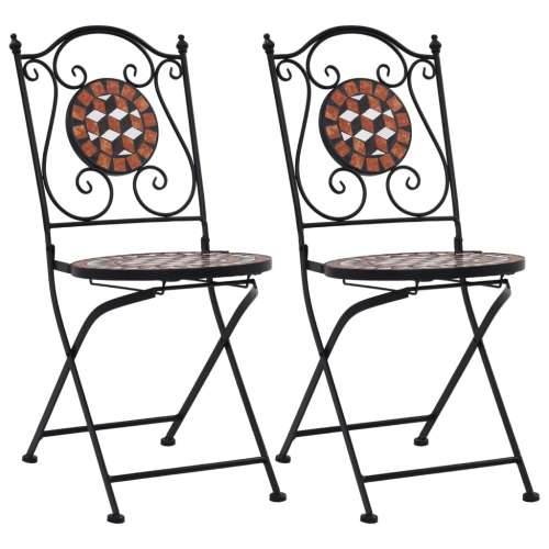 Bistro stolice s mozaikom 2 kom smeđe keramičke Cijena