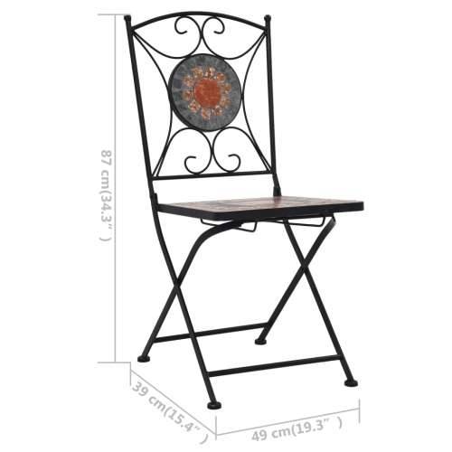 Bistro stolice s mozaikom 2 kom narančasto-sive Cijena