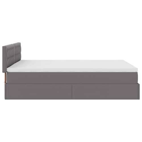 Otomanski krevet s madracima i LED sivi 140x200cm umjetna koža - Siva 140 x 200 cm Cijena