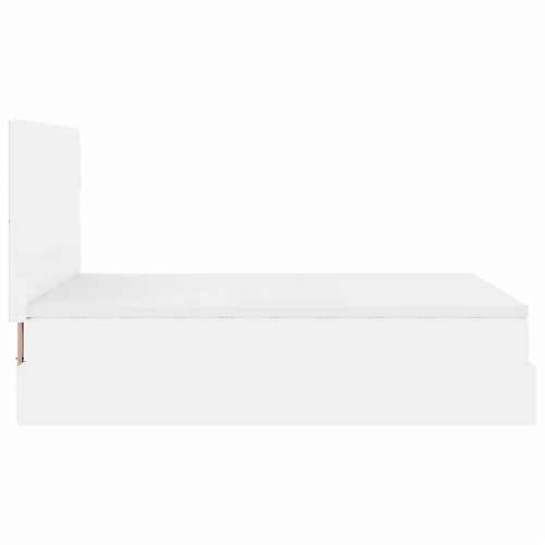 Otomanski okvir kreveta s madraca bijela 140x200cm umjetna koža - Bijela 140 x 200 cm Cijena