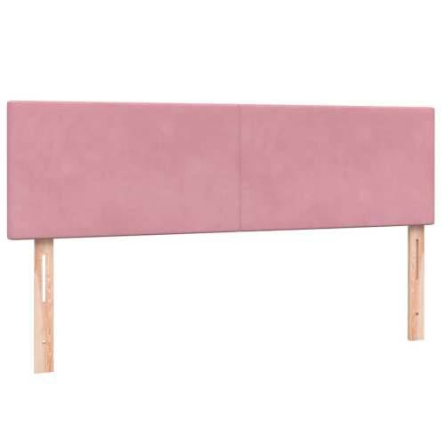 Krevet s oprugama i madracem ružičasti 140x210 cm baršunasti - Ružičasta 140 x 210 cm Gladak dizajn Cijena