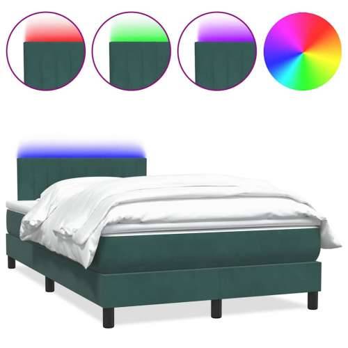 Box spring krevet s madracem tamnozeleni 120x210 cm baršunasti - Tamnozelena 120 x 210 cm Okomite pruge Cijena