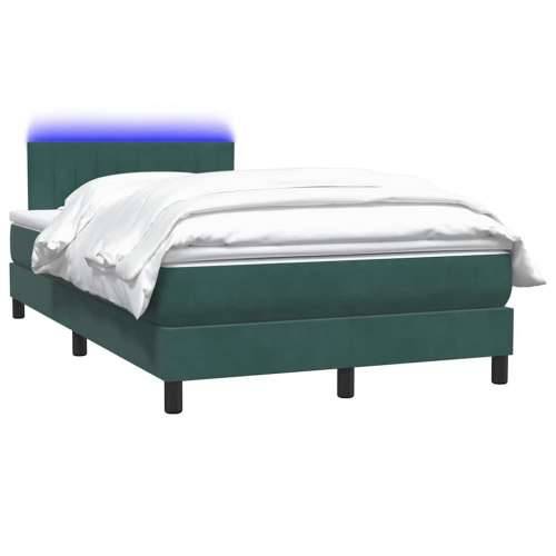 Box spring krevet s madracem tamnozeleni 120x210 cm baršunasti - Tamnozelena 120 x 210 cm Okomite pruge Cijena