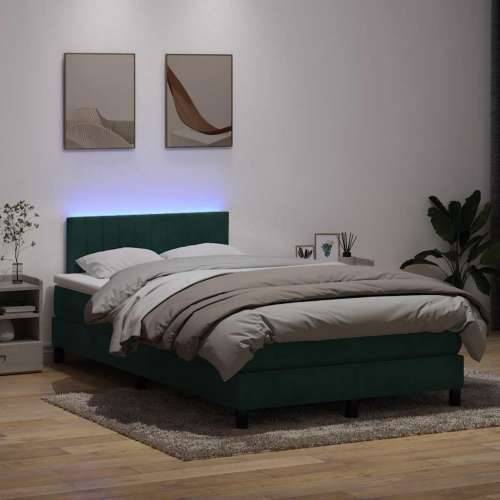Box spring krevet s madracem tamnozeleni 120x210 cm baršunasti - Tamnozelena 120 x 210 cm Okomite pruge Cijena