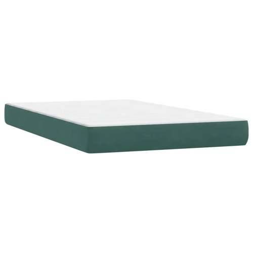 Box spring krevet s madracem tamnozeleni 120x210 cm baršunasti - Tamnozelena 120 x 210 cm Okomite pruge Cijena