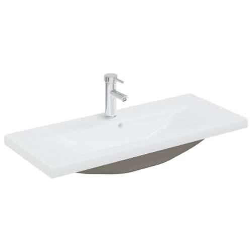 2-dijelni set kupaonskog namještaja siva boja betona drveni - Beton siva 100 x 38.5 x 45 cm Sa slavinom 1 Cijena