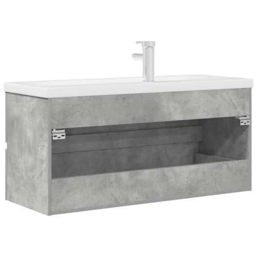 2-dijelni set kupaonskog namještaja siva boja betona drveni - Beton siva 100 x 38.5 x 45 cm Sa slavinom 1 Cijena