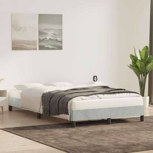 Okvir kreveta bez madraca svijetlo sivi 80x220 cm baršun - Svjetlosiva 80 x 220 cm 25 cm Cijena