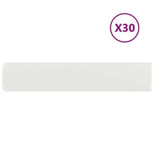 Rubovi za travnjak 30 kom Bijeli 20x103 cm Hladno valjani čelik - Bijela 20 x 103 cm 30 Cijena