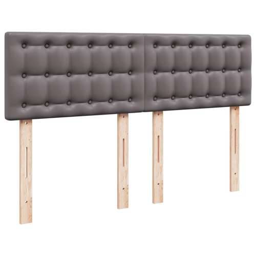 Otomanski okvir kreveta s madracem sivi 140x200cm umjetna koža - Siva 140 x 200 cm Cijena