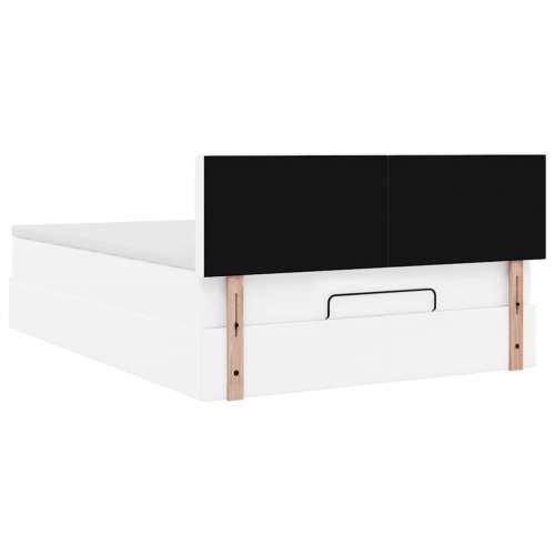 Otomanski krevet s madracima i LED 140x200cm umjetna koža - Bijela 140 x 200 cm Cijena