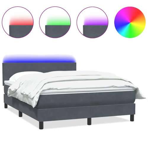 Box spring krevet s madracem tamnosivi 140x210 cm baršunasti - Tamno siva 140 x 210 cm Gladak dizajn Cijena