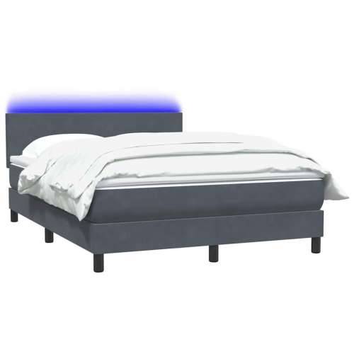 Box spring krevet s madracem tamnosivi 140x210 cm baršunasti - Tamno siva 140 x 210 cm Gladak dizajn Cijena