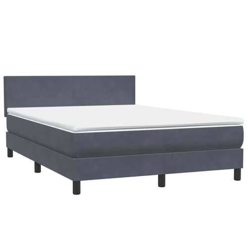 Box spring krevet s madracem tamnosivi 140x210 cm baršunasti - Tamno siva 140 x 210 cm Gladak dizajn Cijena